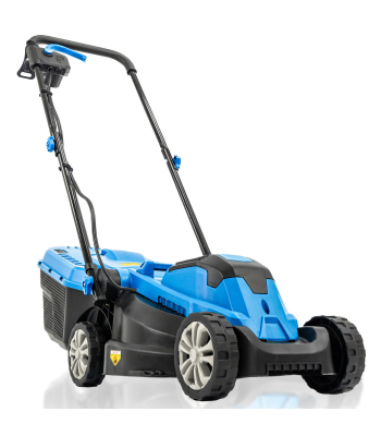 Hyundai 33cm 1300 Watt Electric Lawn Mower 11m Detachable Power Cable - 3 Heights - 30 Litre Collection Bag - Code HYM3313E