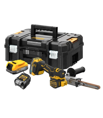 DEWALT Belt Sander - 75mm x 451mm belt with 2x Powerstack Batteries - Code DCM200E2T