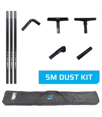 MAXVAC EasyReach Dust Kit, Carbon Fiber, 5m code to suit Maxvac DV80 and Supra Machines - Code MVERD385