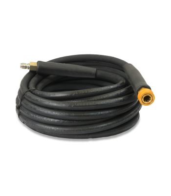 V-TUF  20m 1 WIRE, 3/8 inch  155°C BLACK JETWASH HOSE with DURAKLIX MSQ HD FEMALE COUPLER & MSQ SS MALE - VTK13820UVYK-HD