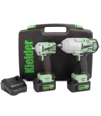 KWT-TPK High Torque Impact Wrench & 3/8 inch  Ultra Compact Impact Wrench TYPE18 Twin Pack, 2 x 5.0Ah (Kit) - Code KWT-TPK-10