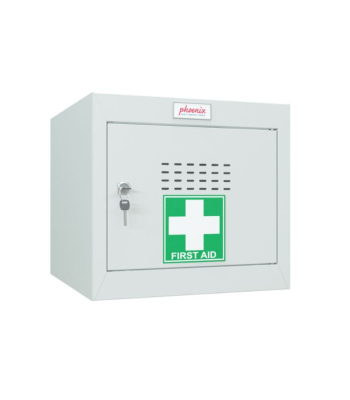 Phoenix Size 1 Light Grey Medical Cube Locker with Key Lock -  MC0344GGK