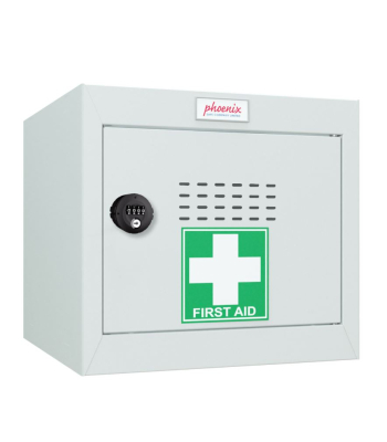 Phoenix Size 1 Light Grey Medical Cube Locker with Combination Lock - MC0344GGC