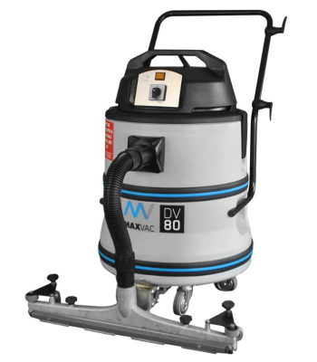 Maxvac DV80 M Class Filtration 80Ltr with Twin Motor Wet/Dry Vacuum - 110V or 230v Inc Wand Kit and Fixed Floor Bar - MV-DV-80-LBN-FB