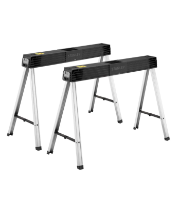 STANLEY 1-97-475 Folding Metal Leg Saw Horse Twin Pack