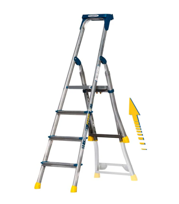 Werner_75076 Adjusta Step Pro Aluminium Adjustable Step Ladder - 4 Tread