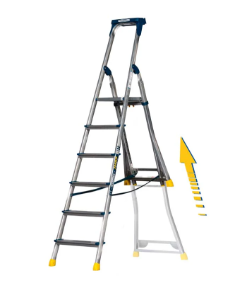 Werner_75077 Adjusta Step Pro Aluminium Adjustable Step Ladder - 6 Tread