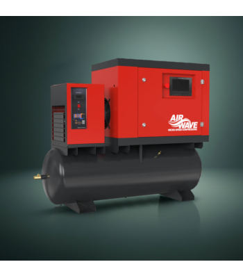 Airwave Micro-Speed, Variable Speed Compressor, 7.5hp/5.5Kw-230V or 400V, 40Amp, 24CFM @ 7 Bar, 6-10 Bar 200L Tank Mounted + Dryer