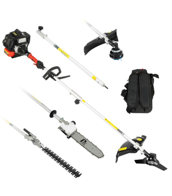 P1 56cc 5-in-1 Petrol Multi-tool - Grass Trimmer, Brushcutter, Pole Chainsaw, Hedge Trimmer & Extension Shaft - P1-MT560