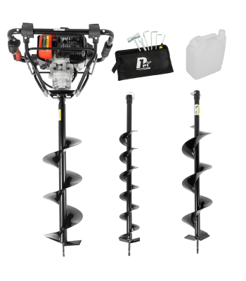 P1 56 cc Petrol Earth Auger with Brake System Post Hole Borer and Ground Drill - 100, 150 & 200mm - P1-EA560BR