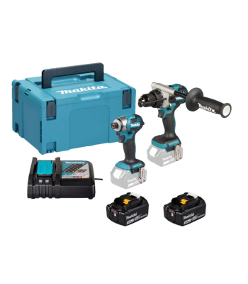 Makita DLX2549TJ 18v LXT 2 Piece Combo Kit DHP492 Combi Drill/DTD173 Impact Driver Inc 2x 5.0Ah Batts
