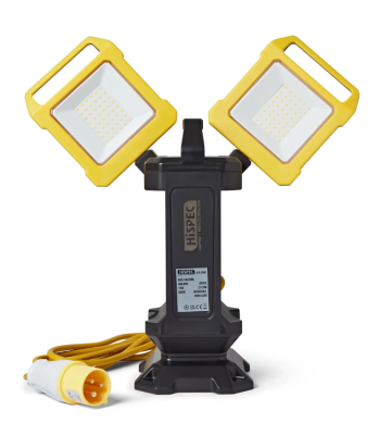 Hispec 2x20W 110V Twin Adjustable LED Work Light - Code HSSL/40LEDWL