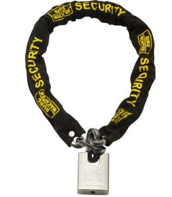 Sterling 106SSP Hardened Steel, Black, 10mm x 1.0m Gold Sold Secure Chain & Padlock