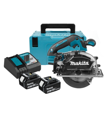 Makita DCS553RTJ Cordless 18V Brushless 150mm Metal Saw With 2×5.0Ah Batteries, Charger And MAKPAC 3 Case