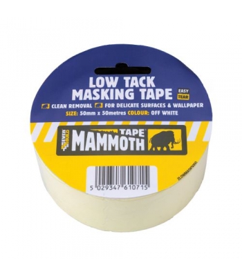 Everbuild Low Tack Masking Tape 50mtr - Off White - 50mm X 50mtr - Box Of 24
