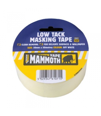 Everbuild Low Tack Masking Tape 50mtr - Off White - 38mm X 50mtr - Box Of 24