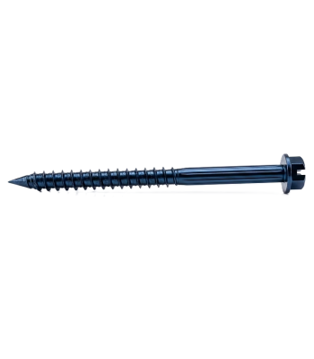 6.3 x 100mm Masonry Screws with Slotted Hex Washer Head - Box of 100