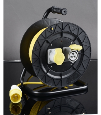 LUMER 25m x 2.5mm Cable Reel with 2 x 16 Amp Sockets 110v - Code LM07350