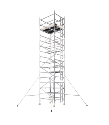 BoSS Ladderspan Double Width Aluminium Access Tower - 1.8m Length - 9.2m Working Height - 311523