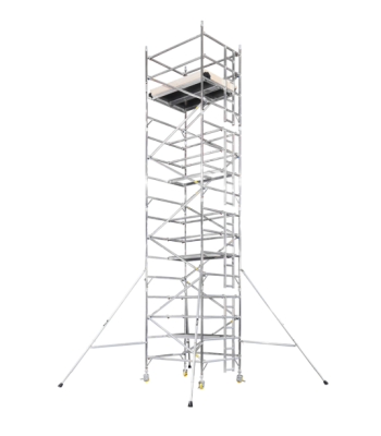 BoSS Ladderspan Double Width Aluminium Access Tower - 1.8m Length - 9.7m Working Height