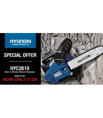 Hyundai HYC2610 26cc 2-Stroke Petrol Top Handled Chainsaw