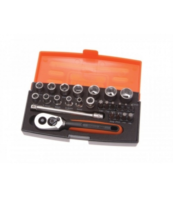 Bahco BAHSL25 SL25 Socket Set of 25 Metric 1/4'' Drive