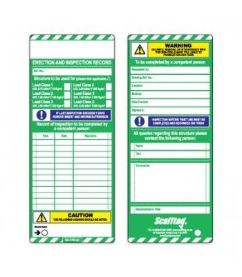 Scafftag Inserts for Scaffold Management (per 10)