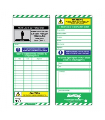 Scafftag Very Light Duty Inserts for Scaffold Management - Grey (per 10)
