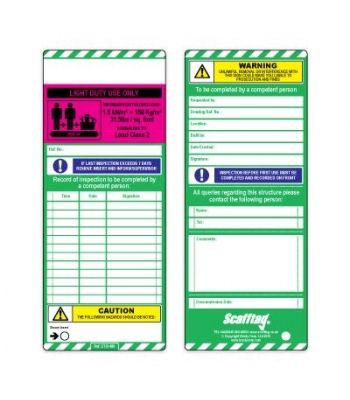 Scafftag Light Duty Inserts for Scaffold Management - Purple (per 10)