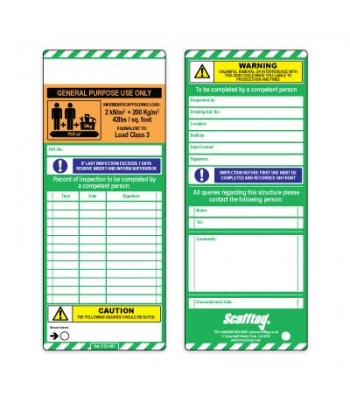 Scafftag General Purpose Inserts for Scaffold Management - Orange (per 10)