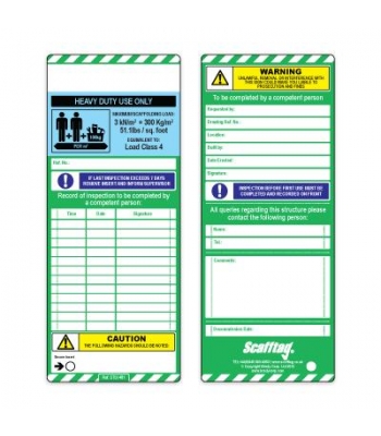 Scafftag Heavy Duty Inserts for Scaffold Management - Blue (per 10)
