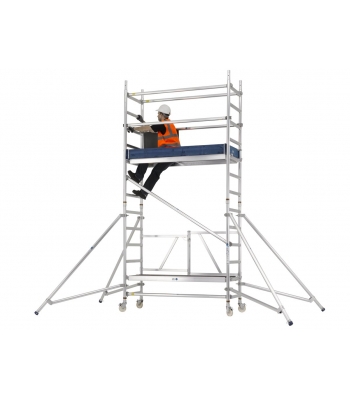 Zarges Reachmaster Mobile Scaffold Tower - 6.5 Metre Working Height - 4.5 Metre Platform Height - Stabilisers Included - Code: 5600106