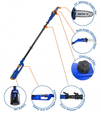 Hyundai HYPS36Li 36v Battery Powered Pole Saw