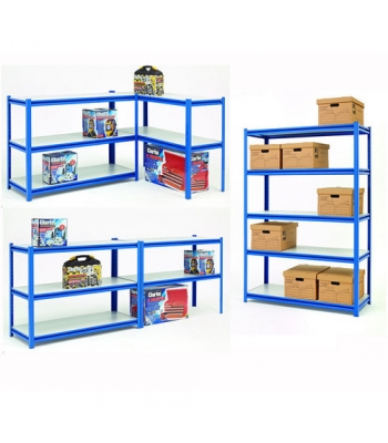 Clarke CS5265BL Quick Assembly Boltless Racking With Laminate Board Shelves – Blue