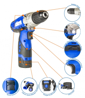 Hyundai HY2150 10mm 12V DC Drill Driver