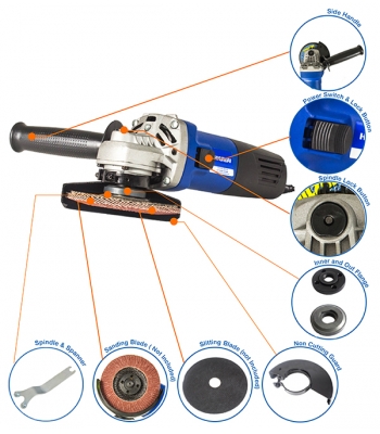 Hyundai HY2156 Corded Electric 230V 4.5 inch  Angle Grinder