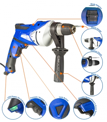 Hyundai HY2158 710w Corded Electric 230V Impact Drill