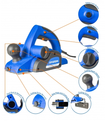 Hyundai HY2162 650w Corded Electric 230V Planer