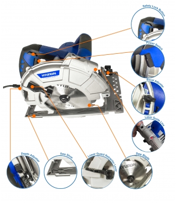 Hyundai HY2163 1600w Corded Electric 230V Circular Saw