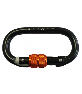 Zero Oval Screw Gate Steel Carabiner - Code PJ-501