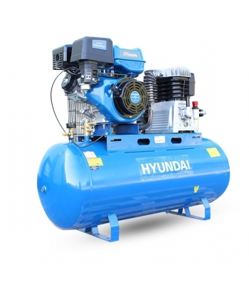 Hyundai HY140200PS 29CFM, 14HP, 200 Litre Twin Cylinder Belt Drive Petrol Engine Air Compressor