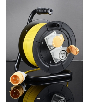 LUMER 50m x 1.5mm Cable Reel with 2 x 16 Amp Sockets 110v – Code LM07351