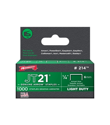Arrow JT21C 6mm, 8mm or 10mm Staples - Box Qty 1000