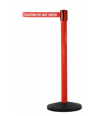 SafetyMaster Free Standing Retractable Belt Barrier - 3.4m - Red Post - SM450R
