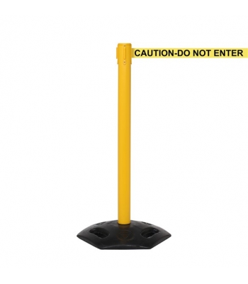 WeatherMaster Free Standing Retractable Belt Barrier - 3.4m - Yellow Post - WMR250Y