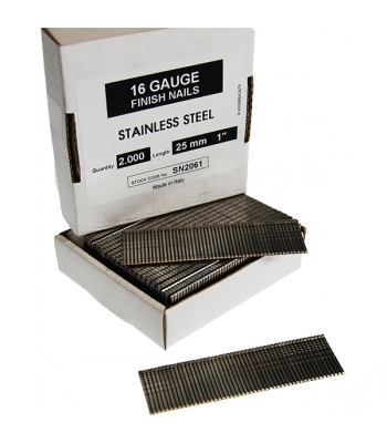 Ace & K 16 Gauge Stainless Steel Finish Nails 25mm to 64mm - 2000