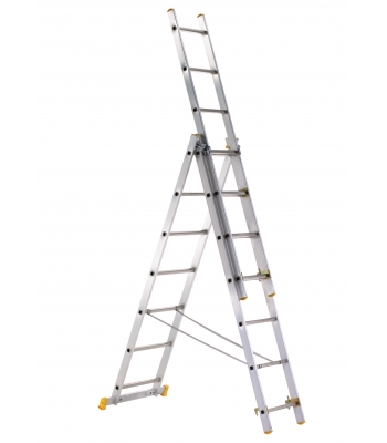 Zarges 3-Part Eurostar Combination Ladder - 3 Parts - 6 Rungs - 3.11m Max Height - Code: 49306