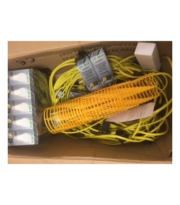 Tradesafe 110 v  50mtr festoon kit with 25pcs LED lamps( 25PCS x8Watt LED bulb) and guards