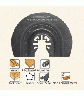 SureBuild UK HSS Radial Wood & Metal Sawblade 87mm - Code SBM0008