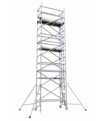 LEWIS Industrial Scaffold Tower Single Width 1.8m Long - 7.7m Platform Height